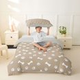 thumbnail image 2 of Homewish White Dog Paw Bone Twin Duvet Cover,Beige Twin Bedding,Cute Pet Theme Decor,Light Gray Reversible,2 Pieces,1 Duvet Cover and 1 Pillowcase, 2 of 6