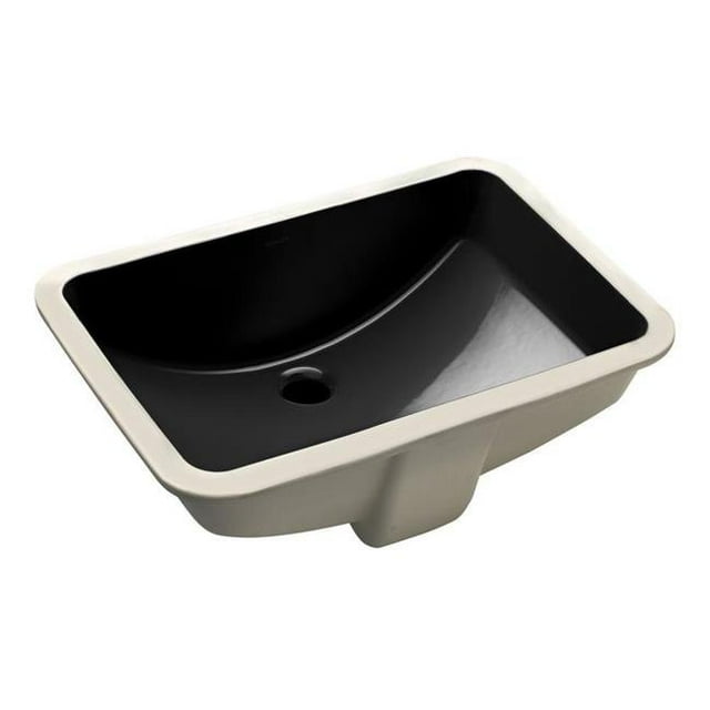 21 in. Rectangular Undermount Single Bowl Bathroom Sink in Ebony
