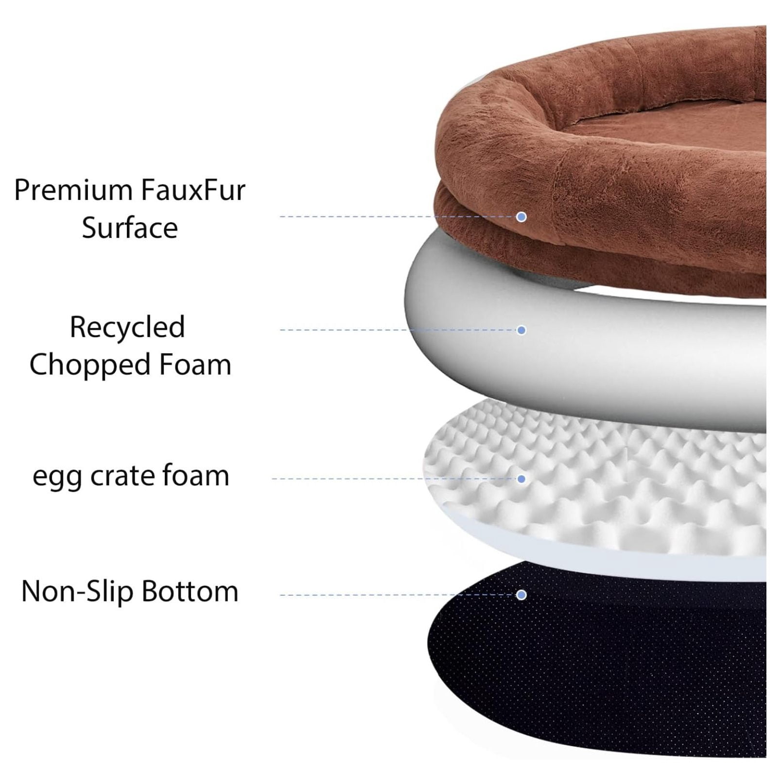 Human Dog Bed 72x48x10 Large Fluffy Cloud Lounger for Adults Pets Indoor Relaxation Sleep Rest Comfort Tan