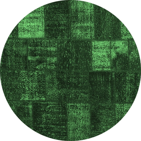 Ahgly Company Indoor Round Persian Emerald Green Traditional Area Rugs, 3' Round