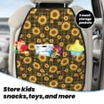 thumbnail image 5 of Naloa Vintage Plaid Sunflower 2Pcs Anti-Kick Back Seat Cover Kick Mat, Car Seat Protector with 3 Storage Pockets, 5 of 8