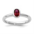 thumbnail image 2 of Auriga 925 Sterling Silver Oval Created Ruby Ring for Women Size- 7, 2 of 6