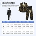 thumbnail image 4 of Lsque Vintage Gold Leaf Skull Pattern Long Sleeve Pajama Set for Men - Soft 2-Piece Sleepwear and Loungewear Set with Pockets, Comfy Nightwear-Medium, 4 of 7