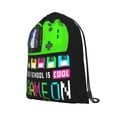 thumbnail image 2 of XMXT Waterproof Gym Bag, Pixel Style Game Print Drawstring Backpack for Men, m Multicolor, 2 of 8