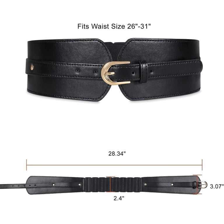 Womens Wide Elastic Waist Belt for Dress Ladies Stretch  display picture 3