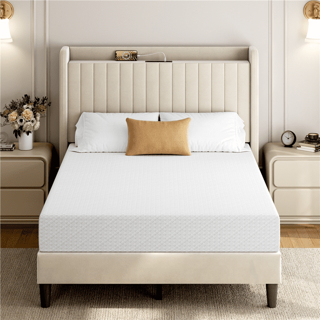 Fullfurnique Matelas en Mousse à Mémoire de Forme Infusé de Gel, 8 Inch, Full, Blanc