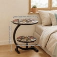 thumbnail image 2 of Bedside Table - Indoor/Outdoor Side Table, Sturdy Metal Frame Lightweight Space-Saving Design, Suitable for Living Rooms, Balconies, Offices - Easy to Move, Decorative Bedside Table, 2 of 5