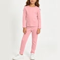 thumbnail image 3 of NAISIBABY Girls Outfit Set Size 9,Long Sleeve Crew Neck Shirt and Elastic Waist Pants 2 Piece Loungewear Pink, 3 of 6