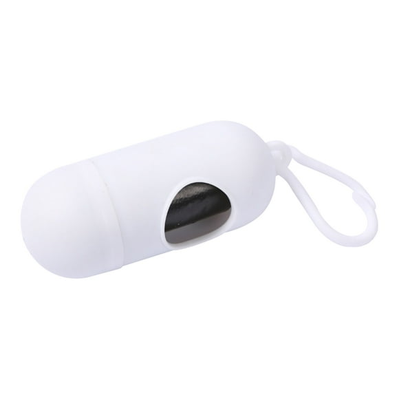 Dispensador portátil de bolsas para excrementos de perro con rollo de repuesto y contenedor de basura para dueños de mascotas en movimiento y paseos por el parque Aestivo | Blanco | AESTIVO