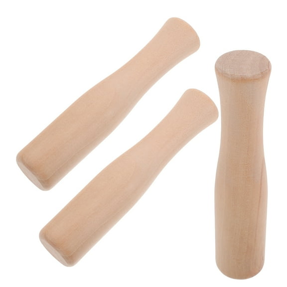 DEEPCRAFF Round Wooden Pestle 3Pcs 5.5x1.1x1.1in