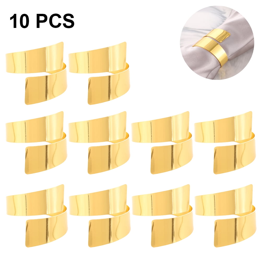 8 Pieces Gold Napkin Rings Metal Spiral Napkin Rings Buckles Simple