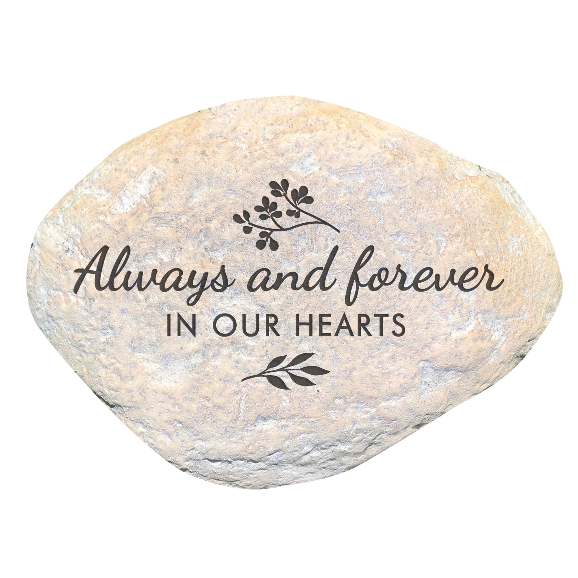 GiftsForYouNow Always and Forever in Our Hearts Memorial Stone – Garden Remembrance Stone for Loved Ones