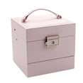 thumbnail image 2 of Caja de joyería, soporte para exhibir joyas, estuche grande de almacenamiento de joyas de cuero PU para Rosado, 2 of 9