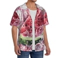 thumbnail image 2 of Naloa Watermelon Splash Realism Art Men's Loose Fit Cuban Collar Short-Sleeve Shirt, Hawaiian Shirts, Mens Shirts Casual for Everyday Wear Outings-3X-Large, 2 of 5