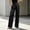 Black, variant on DuoJiaJ Womens Wide Leg Pants, Satin High Rise Smooth Draping Casual Beige L
