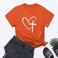 thumbnail image 4 of Camisetas de Manga Corta para las Mujeres Casual Día de Pascua Impresión Cuello de Tripulación Suelta Camiseta, Poliéster Spandex, 4 of 7
