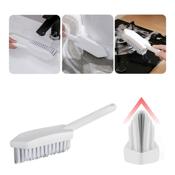 Cepillo para juntas de suelo, cepillo para suelo de baño, sin esquinas muertas, para esquinas de baño, inodoros abiertos, cepillo de limpieza de pelo duro