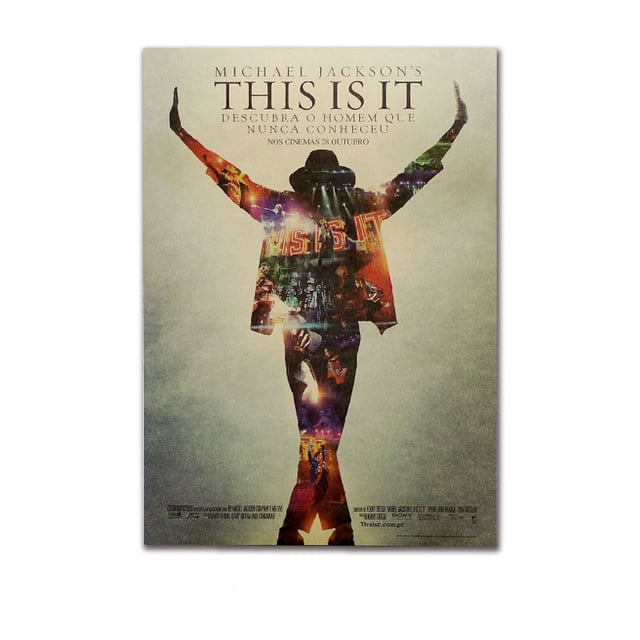 Póster retro de Michael Jackson This Is It, 51,5 x 36 cm