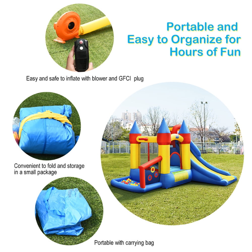 Aimee Lii Inflatable Bounce House with Basketball Rim and 780W Blower, Playhouse for Kids Outdoor