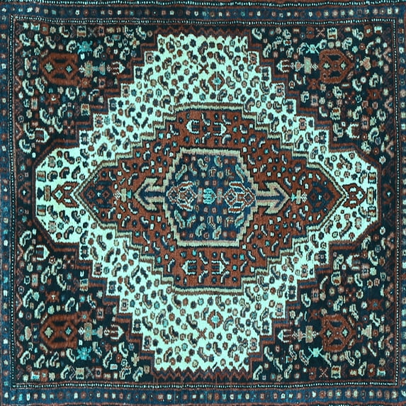Ahgly Company Indoor Square Persian Light Blue Traditional Area Rugs, 6' Square