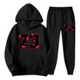 thumbnail image 3 of SGMVNU Men's Casual Sweatsuits 2 Piece Set Hooded Sweatshirt And Jogger Set Letter Print Soft Sport Comfort Wear Fall Winter Suit Sets (Black, 2XL), 3 of 5