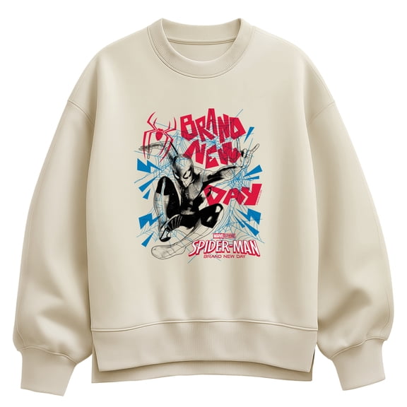 Spider-Man - Logo & Webs Oversized Fleece Crew Sweatshirt
