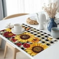 thumbnail image 3 of Butterfly Sunflower Placemat of 1 PC, Live Love Laugh Black Plaid Table Mats Washable Heat-Resistant Non-Slip Place Mats for Kitchen Dinner Table Indoor Outdoor Decor,13x19 Inch, 3 of 9