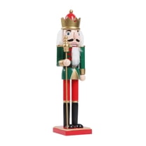 Shoreew Christmas Nutcracker Ornament Large Wooden Soldier Nutcracker Figurine for Christmas Tree Front Door Hotel Decoration