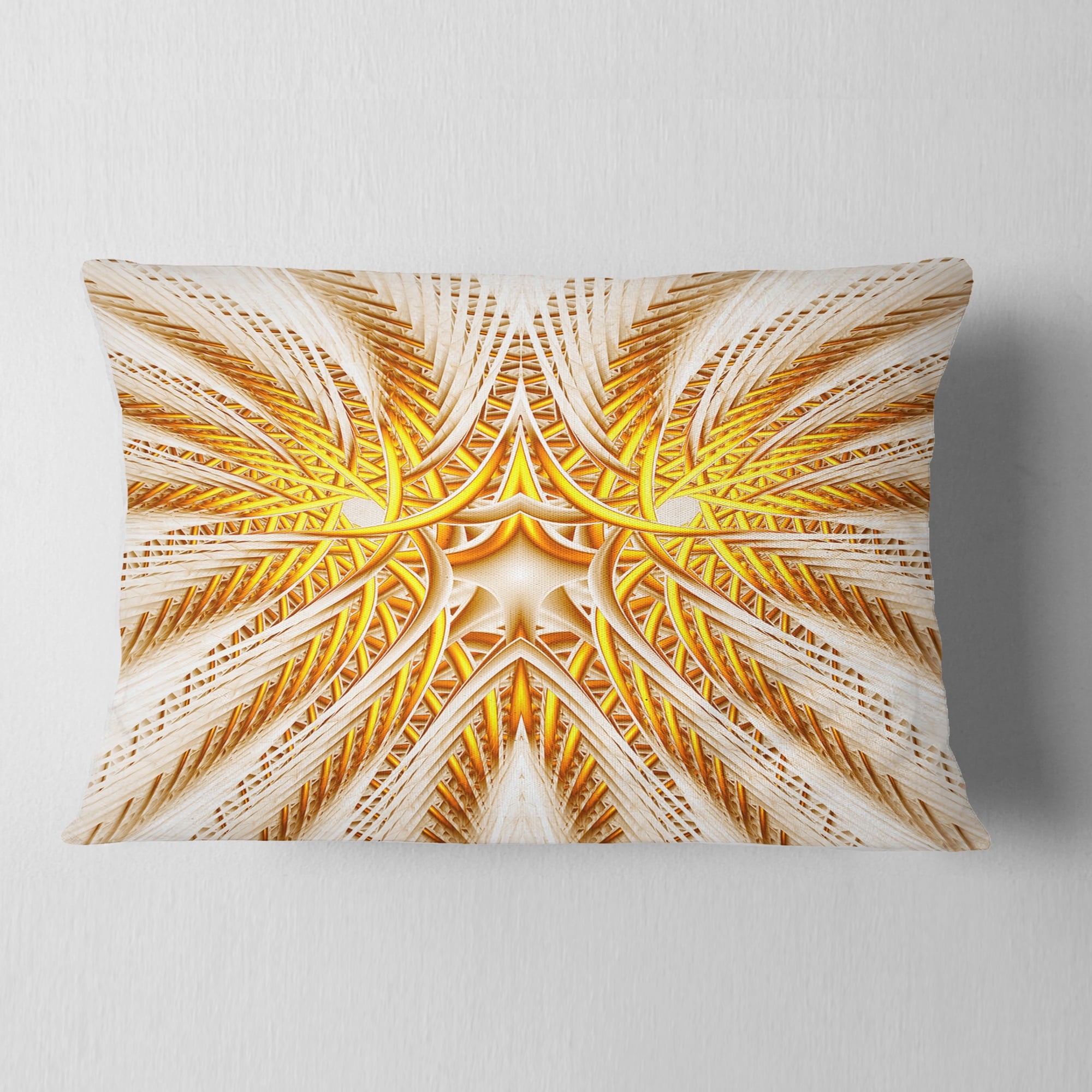 Designart 12" x 20" Yellow Polyester Throw Pillow