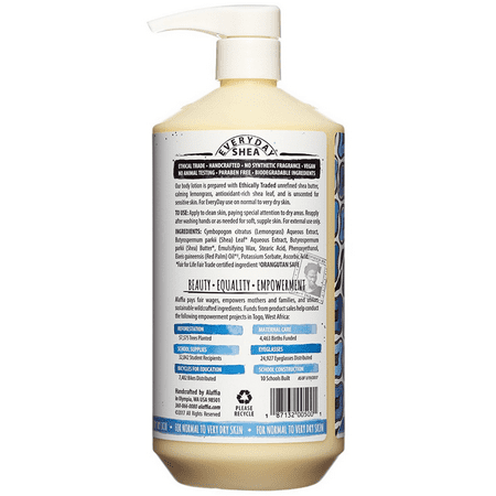 Alaffia Body Lotion Shea Butter & Lemongrass - Unscented 32 fl oz Lotion