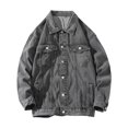 thumbnail image 2 of COM1950s Jackets for Men, Denim Jacket Men, Men's Motorcycle Solid Color Button Pocket Long Sleeved Denim Jacket, Jacket for Men, Men Jacket Winter, Men's Jacket Winter, Motorcycle Jacket Men, 2 of 4