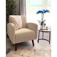 thumbnail image 7 of XDECO Modern Accent Chair，Upholstered Reading Sofa Chair with Wood Legs for Living Dining Room Bedroom, Beige, 7 of 7