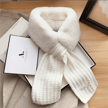 

SHENZHXULIZX Warm Winter Women‘s Cozy and Stylish Knitted Plush Collar Scarf - Perfect for Cold Weather