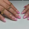 thumbnail image 1 of 24pcs/box Fake French y2k Nails Press On Long Stiletto Almond Shape Wearable False Nails With Stars Designs Full Cover Nail Tips FGS, 1 of 7