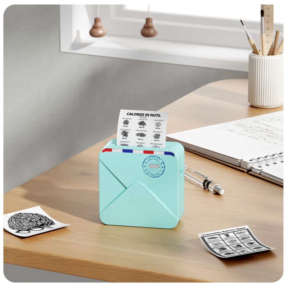 Phomemo M02S Mini Thermal Printer - HD 300dpi Bluetooth Printer for Phone, Compatible with iOS & Android - Perfect for Journaling, Photos & Creative Fun - Great Gift Idea (Teal)