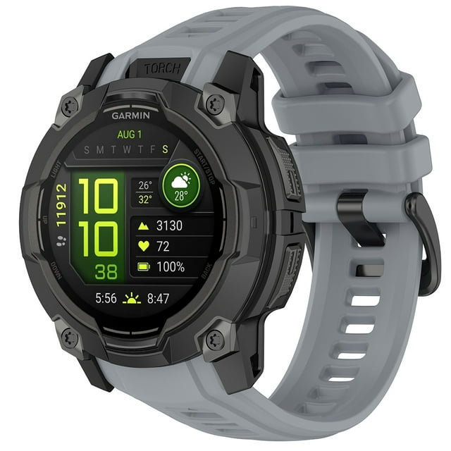 GadgetCom Replacement Strap Compatible with Garmin Instinct 3 45mm 22mm , Silicone Watch Band Sport Workout Strap