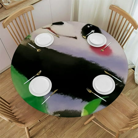 

Patifu Panda Bear Bamboo Stick Green Leaf Round Tablecloth - Stain-Resistant & Washable - Ideal for Indoor and Outdoor Use - 100% Polyester Waterproof Tablecloth 38 -42