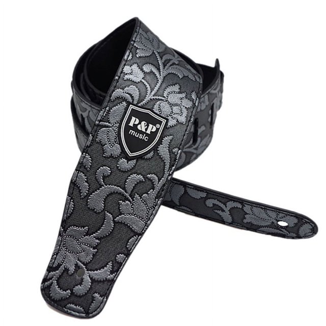 Commodity Castle Leather Guitar Strap - Fits Acoustic, Electric, and Guitars, Adjustable to Any Player
