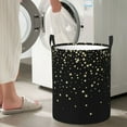 thumbnail image 5 of Picia Star Silver Glitter Pattern Large Laundry Basket, Waterproof, Freestanding Laundry Hamper, Collapsible Tall Clothes Hamper with Extended Handles-Small, 5 of 6