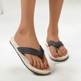 thumbnail image 2 of Juebong Sandals clearance Women's Braided Slide Sandals Flip Flop Boho Summer Slip On Flat Sandals Dressy Thong Sandals, 2 of 5