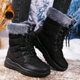 thumbnail image 2 of Women's Mid Calf Winter Boots Outdoor Booties With Thick Comfortable Platform Heel Casual Shoes For Cold Weather, 2 of 6