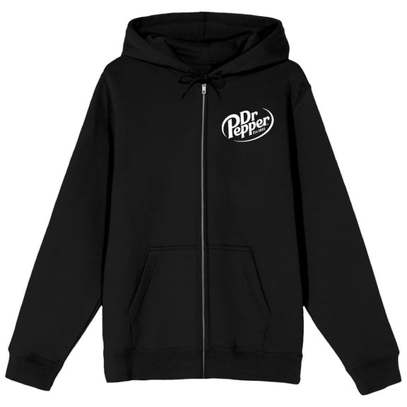 Dr Pepper Logo Men's Black Zip-Up Hoodie-M