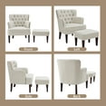 thumbnail image 6 of L'AGRATY Accent Chair with Ottoman, Tufted Armchair and Ottoman for Bedroom Living Room, Beige, 6 of 6