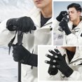 thumbnail image 2 of Men's Winter Outdoor Gloves with Touch-Screen Functionality, Waterproof & Windproof Design, Anti-Slip Grip, Fleece Lining for Warmth, Active Style in Black, Size XL (Chinlon, PU, Cotton Material) -, 2 of 6