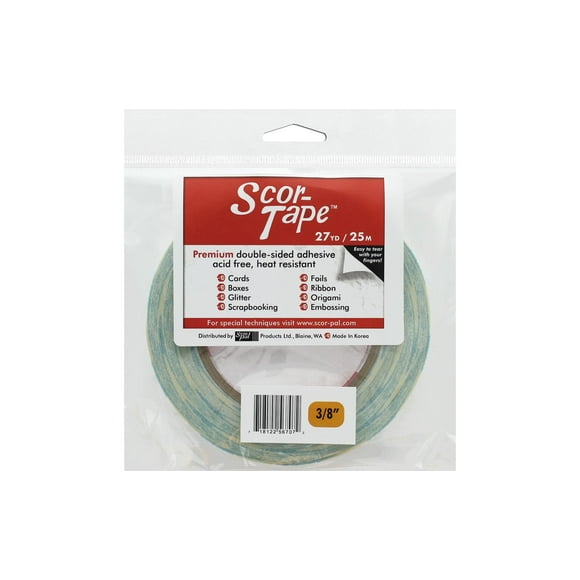 Scor Pal Scor Tape Dbl Side Adhesive 3/8" 27yd