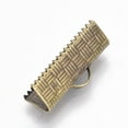 thumbnail image 2 of 50 pc Brass Ribbon Crimp Ends Rectangle Antique Bronze 8x20mm Hole: 1.5x5mm, 2 of 4
