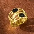 thumbnail image 4 of Ross-Simons Black Onyx Multi-Row Ring in 18kt Gold Over Sterling, Women's, Adult, 4 of 6