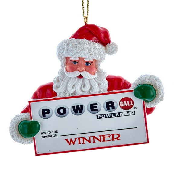 Kurt Adler Powerball Personalized Santa Christmas Ornament 3"