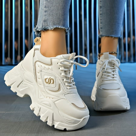 

SHZHLAIFZB Breathable Women‘s Chunky Platform Summer Sneakers Height-Increasing Casual Sports Shoes for Daily Wear