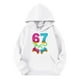 thumbnail image 3 of 67 Niños con capucha Niñas 6 7 Meme Sudadera cómoda manga larga Suéteres divertidos 6 7 Número impreso Novedad manga larga con capucha Suéter de moda cómodo once once hoodie (blanco,7-8 años), 3 of 4